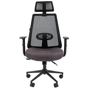 Офисное кресло CHAIRMAN 535 BLACK, ткань/сетка, черный/серый